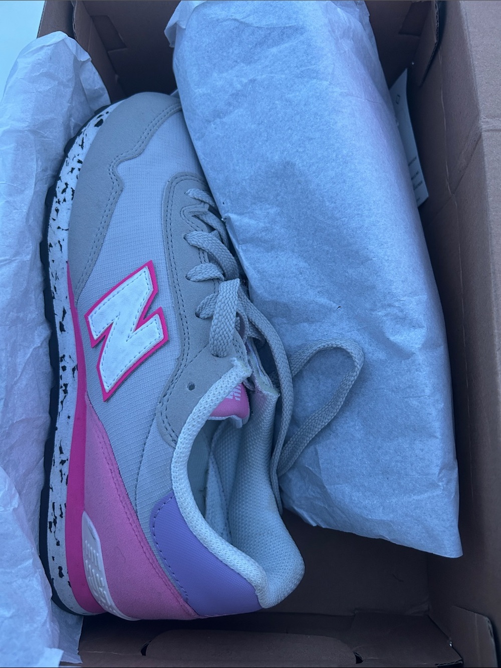 New Balance Gray Pink Lavender Lifestyle Sneaker